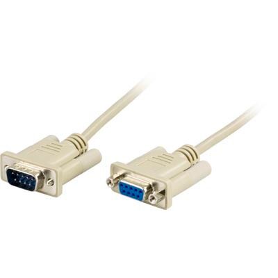 DELTACO DB-9 (M) to DB-9 (F) Extension | Extension cable | 3m | Grey